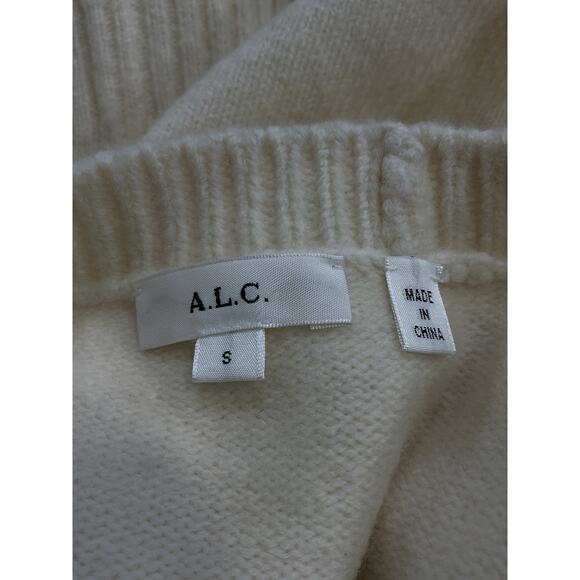 Alc Ltd 'Clover' White Crew Neck Long Sleeve Wool Sweater Size S - Picture 4 of 5